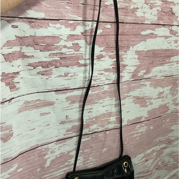 Mid Century Handbag Black Patent Double KISS Lock - Picture 10 of 11